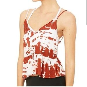 ALO Yoga Red and White Tank Top